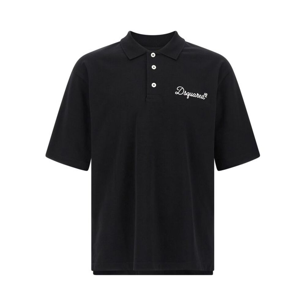 Dsquared² Black Cotton Polo Men's Shirt